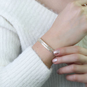 Oval Shape Double Row Design Shiny Baguette Stone Woman <b>Handcuff</b> Bangles 925 Sterling Silver Jewelry - Product Image 4