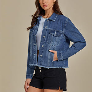 Chaqueta abotonada vaquera de manga larga de alta calidad para mujer, novedad en ropa de invierno, Chaquetas vaqueras para mujer - Product Image 3