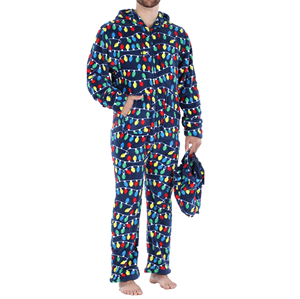 Mono con Capucha, Manga Larga y Cremallera, de Forro Polar Estampado para Hombre, Talla Grande, Transpirable, Invierno 2024 - Product Image 1