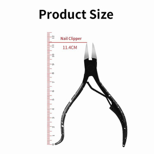 Pinzas para cutículas de uñas recubiertas de Color negro con punta de 5mm, cortadores de cutículas de uñas resistentes, recortadores de uñas para damas con embalaje personalizado - Product Image 6