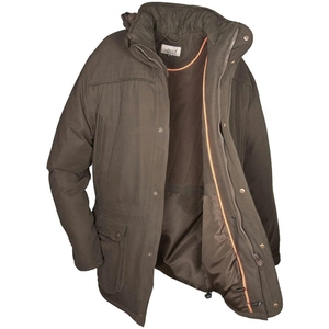 Chaqueta de caza para hombre, tela de concha, 100% algodón, cremallera y botones, cierre transpirable, bolsillos delanteros, forro polar interior/forro de poliéster - Product Image 2