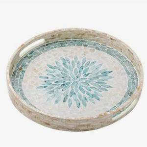 Bandeja de servicio de comida con incrustaciones de hueso personalizable, estilo fabuloso para mesa de cocina, bandeja de postre, logotipo aceptable disponible en varios tamaños - Product Image 5