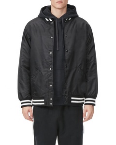 High Quality Custom Logo Canvas <b>Baseball</b> <b>Jacket</b> <b>Men</b> High Street Stylish Winter Breathable Satin Varsity Front Reversible - Product Image 3