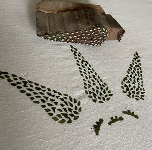 Tampon en bois sculpté à la main, texture de feuille, impression, tampon en bois indien pour tissu, argile - Product Image 3