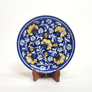 จานเครื่องปั้นดินเผาสีฟ้าแบบแขวนติดผนังทำมือจานทำมือหลากสีสำหรับตกแต่งบ้านและห้องครัว - Product Image 1