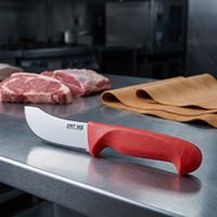 Couteau de boucher à pointe courbée rouge – Codage couleur HACCP
