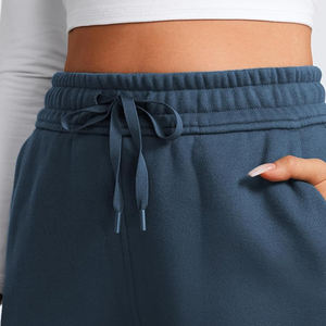 Haute qualité femmes long décontracté Baggy hiver pantalon avant plat Style taille élastique taille haute conception mince caractéristique respirante - Product Image 6