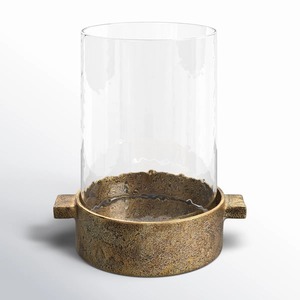 เชิงเทียนอะลูมิเนียมสีทองโบราณ ฐานทองเหลืองลายขัดเงา แก้วใส ตกแต่งหรูหรา น้ำหนักมาก สไตล์เรียบง่าย สำหรับคริสต์มาส - Product Image 3