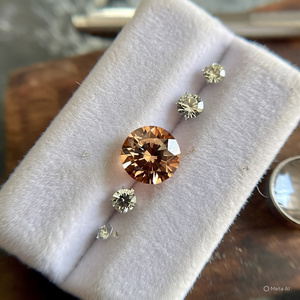 เพชรโมอิสทรงหลวมสีส้มเจียระไนแบบ3 CRT - Product Image 3