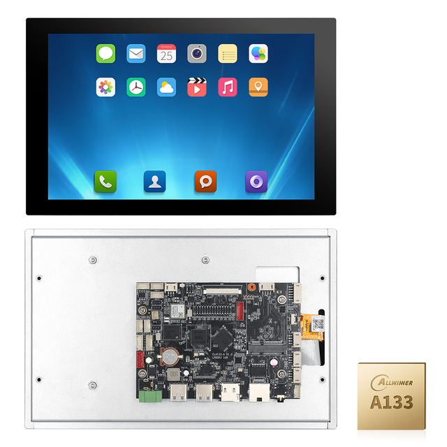 New 7 10.1 Inch Open Frame Android Tablet PC Allwinner A133 2+8GB HD 4K LCD Touch Screen Dust-proof Anti-fog Industrial Panel PC