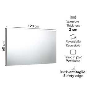 Polished Edge <b>Rectangular</b> 120x60cm Vanity Wall <b>Mirror</b> - Product Image 2