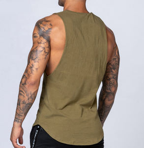 เสื้อกล้ามเอวลอยสำหรับผู้ชายเสื้อครอปออกกำลังกายผ้าฝ้ายออร์แกนิกระบายอากาศได้ดี100% - Product Image 6