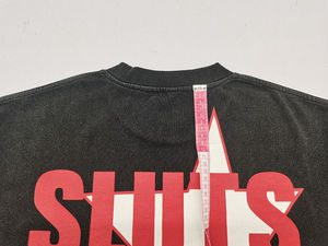 T-shirt court personnalisé style streetwear vintage à col rond et manches courtes en coton de haute qualité, coupe ample imprimée - Product Image 3