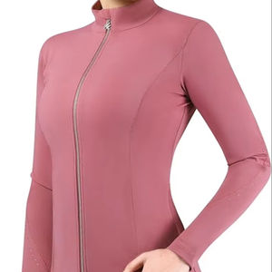 Girls Kids Long Sleeve Thumbhole Equestrian Jacket UPF50 Quick Dry Neoprene Half Zip with Whips & Spurs - Product Image 1