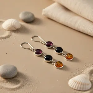 Pendientes de Plata de Ley 925 Vintage para Mujer, Chapados en Oro, con Forma de Gota de Agua, con Perla y Diamante, para Bodas y Fiestas - Product Image 3