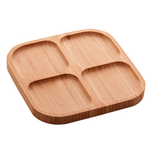 Plateau de fruits secs en bois de conception standard plateau de noix à 4 compartiments plateau de service de collations pour la décoration de la maison - Product Image 3