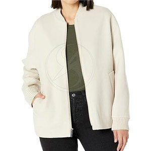 Stylish Winter <b>Women</b> <b>Bomber</b> <b>Jacket</b> Knitted Breathable High Quality Custom Color Stand Collar Custom Logo - Product Image 1