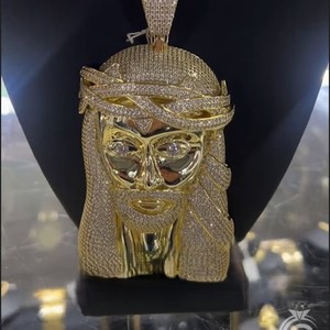 Collar de moissanita VVS para hombre, colgante de diamante de Jesús chapado en oro sólido de 14K/18K, joyería fina de estilo Hip Hop - Product Image 3