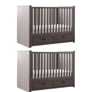 Cuna de bebé de madera de estilo americano con 2 almacenamientos para muebles de dormitorio de bebé recién nacido caja de bebé de buena calidad a la venta - Product Image 5
