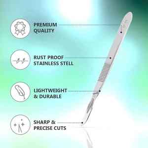 Mangos de bisturí Mango de bisturí de acero inoxidable N.3 12,5 cm CUCHILLAS QUIRÚRGICAS DE BISTURí MANGO DE ACERO INOXIDABLE ESTÉRIL - Product Image 2