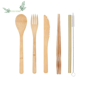 Juego de cubiertos de bambú natural de diseño caliente 100% para bebé/juegos de cubiertos de bambú con logotipo de ECO2GO - Product Image 1