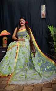 Calidad superior Firoji Color Pure Resham Saree con bordado Venta caliente Diseñador Saree Bodas Mejor calidad Mayorista Surat - Product Image 4