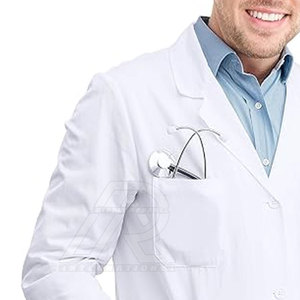 2025 Nueva fábrica personalizada al por mayor Hospital Doctor enfermera uniformes médico blusa blanca batas de laboratorio - Product Image 4