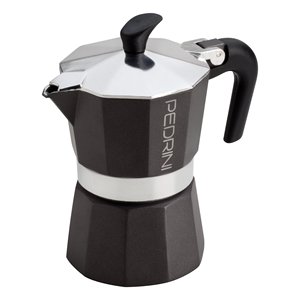 Cafetera Pedrini Moka de 3 Tazas, de Aluminio, Color Antracita, para Estufa - Product Image 1