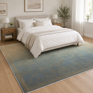 <b>Rug</b> Weavers RW3063 Solstice Indigo Abstract Washable <b>Rug</b> Dropshipping Wholesale Washable Chenille 10 Sizes - Product Image 5