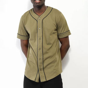 Maillot de baseball personnalisé en polyester respirant à transfert thermique, nouveau style, manches courtes, col en V, uniformes de baseball à séchage rapide, complet - Product Image 1