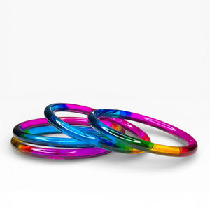 Nouveau design 2026, bracelet en verre facetté de forme émeraude multicolore, bracelets tendance et légers pour femmes, prix de gros - Product Image 1