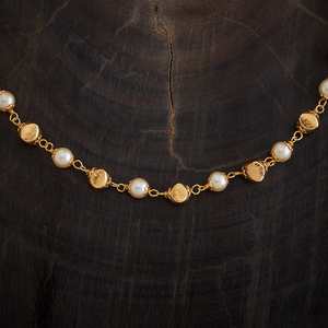 Collier bouddhiste antique pour enfants, plaqué argent, Mala 173494, perle ronde de qualité AAA, finition or poli - Product Image 3