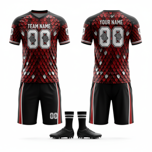 Tenue de football haut de gamme pour équipes uniforme de football |   Maillot et short respirants et anti-humidité |   Conception entièrement personnalisable - Product Image 1