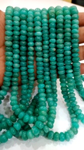 ลูกปัดหินหลวมเรียบเนียนขนาด8-9มม. ลูกปัดอะมาโซไนต์ธรรมชาติของเปรูขายต่อเส้นยาว8นิ้วสำหรับใช้เป็นเครื่องประดับ - Product Image 4