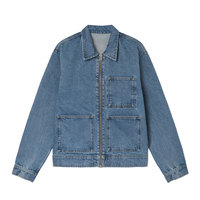 Veste en jean élégante pour homme, vêtement décontracté moderne, col rabattu, manches longues, vêtement d'extérieur avec poignets ajustables pour un usage quotidien