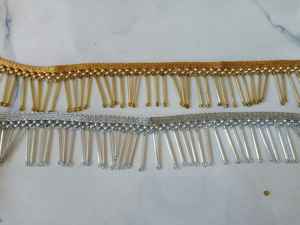 Lacets perlés faits à la machine faits sur commande dans diverses conceptions et couleurs pour des robes de mariage également à des fins de revente. - Product Image 6