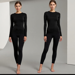 ชุดออกกำลังกาย2ชิ้นสำหรับผู้หญิงชุดครอปท็อปและเลกกิ้งใส่ออกกำลังกายกางเกงวิ่งจ๊อกกิ้งทรงหลวม - Product Image 3