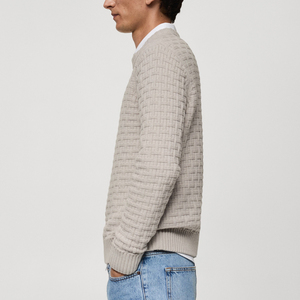 Suéter de Hombre de Punto Personalizado OEM/ODM, Diseño de Color Sólido, 100% Acrílico, Cuello Redondo, Manga Larga, Estilo Urbano, Grueso - Product Image 2