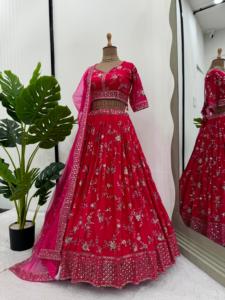 Nuevo diseño Ropa de mujer Colecciones de boutique pesadas Lehenga Choli para niñas Uso DE BODA Disponible para la venta de India - Product Image 3