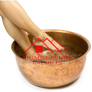 Bol en métal cuivré à design martelé Bol de pédicure Accessoires de salon Bol de pédicure Design martelé - Product Image 3