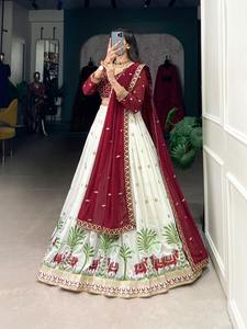 Vêtements de mariage tenue indienne exclusive dernière indienne meilleur tissu Georgette Lehenga Choli paillettes fil broderie travail à vendre - Product Image 4