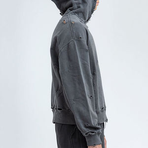 Sweat à capuche pour homme personnalisé, coupe classique, délavé, effet vieilli, écologique, en molleton de coton de qualité supérieure, respirant pour l'hiver - Product Image 3
