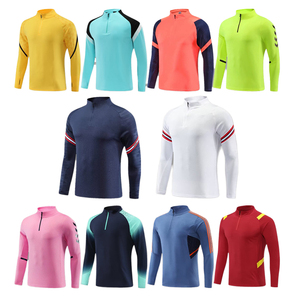 Chándal de Entrenamiento de Fútbol Personalizado con Logotipo, de Alta Calidad, con Media Cremallera, a Rayas, Transpirable, para Fitness y Running - Product Image 4