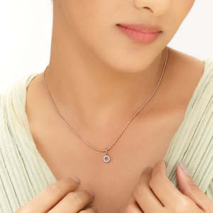 Collar con Colgante de Diamante Circular Brillante, Joyería Casual - Product Image 2