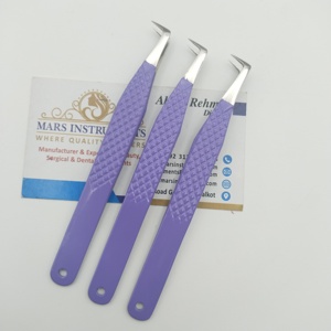 Pinzas de extensión de pestañas de 90 grados de bota de color rosa pálido de alta calidad sostenible - Product Image 4