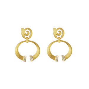 Style gold plated 925 sterling <b>silver</b> zircon gemstone matte finish <b>earring</b> <b>for</b> <b>women</b> - Product Image 2