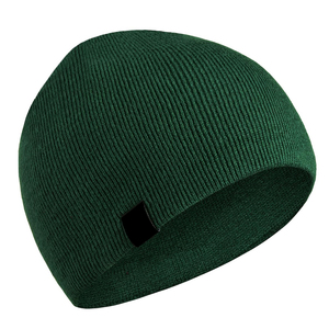 Casquette en tricot côtelé d'hiver de haute qualité 100% acrylique avec logo personnalisé, chapeau uni avec étiquette en cuir, bonnet pour homme et femme - Product Image 3