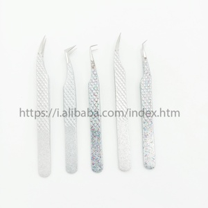 Offre Spéciale de maquillage pointe inclinée en acier inoxydable pince à cils droite personnalisée outils d'extension privée pince à épiler ensemble - Product Image 5