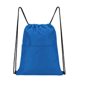 Sac à dos en polyester de qualité supérieure avec cordon de serrage, couleur noire, sac de sport de voyage en tissu avec logo personnalisé imprimé - Product Image 5