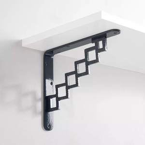 Stylish Black Shelf Bracket with Geometric Design for Strong Support and Modern Home or Office Decor - Product Image 1